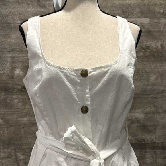 A New Day Pre loved white buttoned down lined Dress with belt and Pockets. - Picture 2 of 9